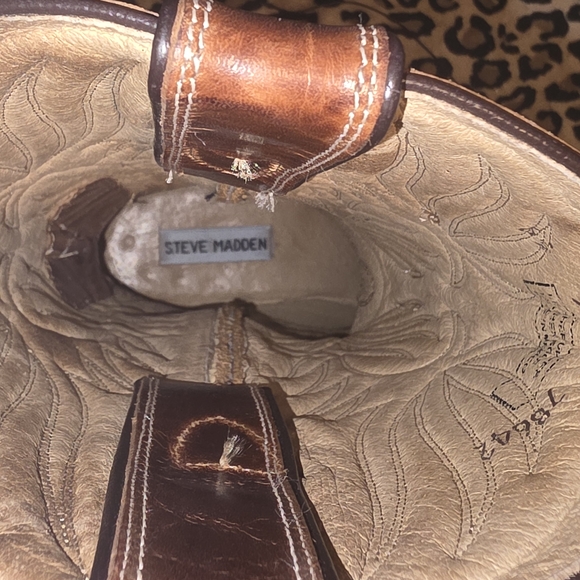 Steve Madden Tan Leather Heeled Boots - Picture 5 of 5
